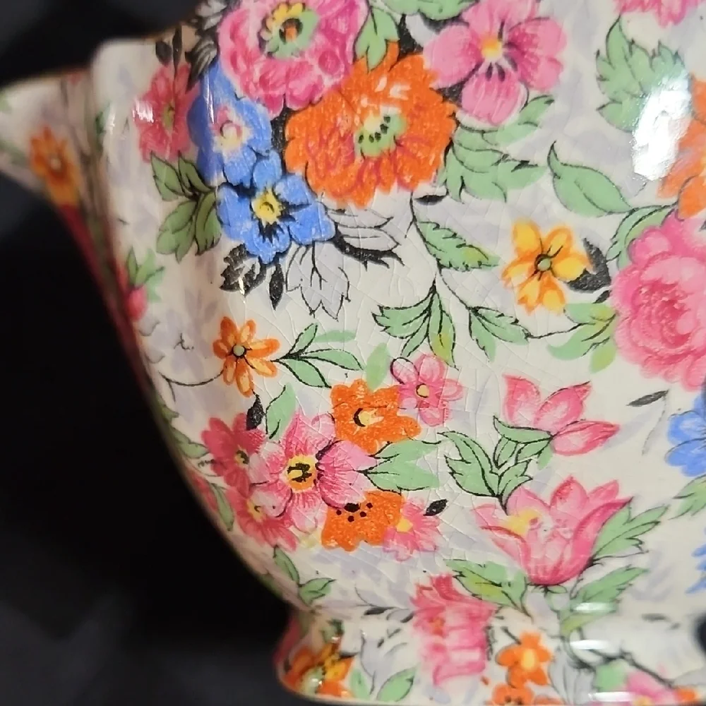 MCM Rare Lord Nelson Ware Marina Floral Chintz Cream & Sugar Set Made in England